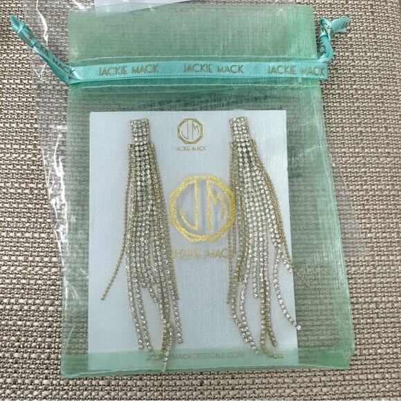 NEW Jackie Mack x Rachel Zoe Adhara Gold Silver Chandelier Earrings MSRP $78 - Picture 7 of 10